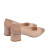 Eleganckie buty damskie 1332 lakierowane nude połączone