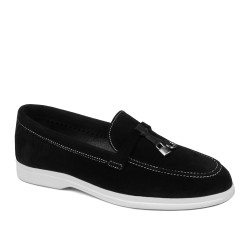 Damskie mokasyny 6082 czarny welur