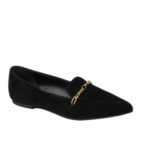 Damskie baleriny 1327 czarny welur