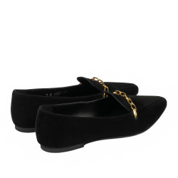 Damskie baleriny 1327 czarny welur