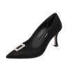 Eleganckie buty damskie 1318 czarny welur