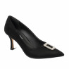Eleganckie buty damskie 1318 czarny welur