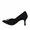 Eleganckie buty damskie 1318 czarny welur