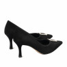 Eleganckie buty damskie 1318 czarny welur
