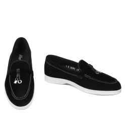 Damskie mokasyny 6082 czarny welur
