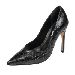 Damskie eleganckie buty 1330 czarny krokodyl