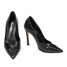 Damskie eleganckie buty 1330 czarny krokodyl