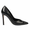 Damskie eleganckie buty 1330 czarny krokodyl