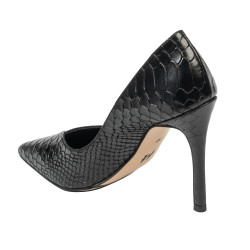 Damskie eleganckie buty 1330 czarny krokodyl