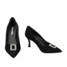 Eleganckie buty damskie 1318 czarny welur