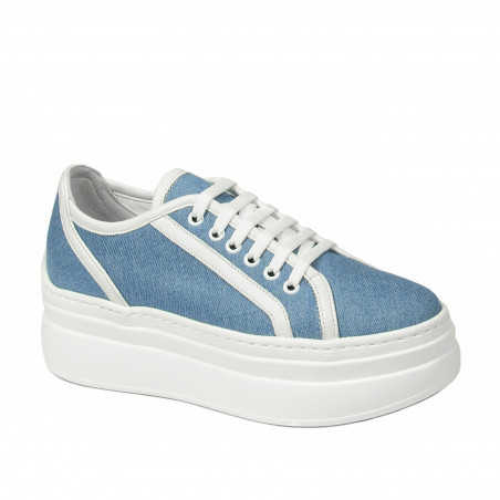 Damskie buty sportowe 6089 jeans niebieski kombinowany