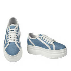 Damskie buty sportowe 6089 jeans niebieski kombinowany