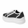 Damskie sneakersy 6089 jeans czarno kombinowany