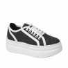 Damskie sneakersy 6089 jeans czarno kombinowany