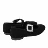 Baleriny damskie 1314 czarny welur