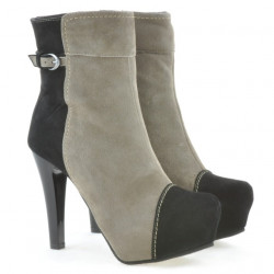 Buty damskie 1148 czarne zamszowe+capuccino