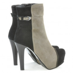Buty damskie 1148 czarne zamszowe+capuccino
