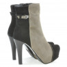 Buty damskie 1148 czarne zamszowe+capuccino