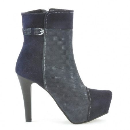 Damskie botki 1148 indigo połączenie zamszu