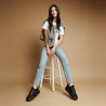 Damskie buty sportowe 6083 czarne kombinowane lifestyle
