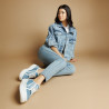 Damskie buty sportowe 6089 jeans niebieski kombinowany lifestyle