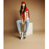 Damskie sneakersy 6089 jeans czarno kombinowany lifestyle