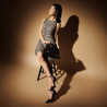 Eleganckie buty damskie 1311 czarny satynowy lifestyle