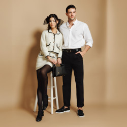 Eleganckie buty damskie 1332 czarny welur łączony lifestyle