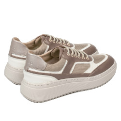 Buty sportowe damskie 6087 piaskowy kombinowany