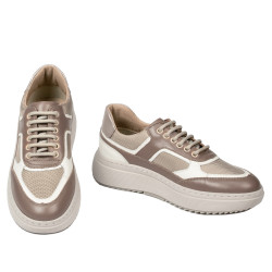 Buty sportowe damskie 6087 piaskowy kombinowany