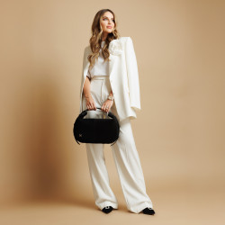 Eleganckie buty damskie 1318 czarny welur lifestyle