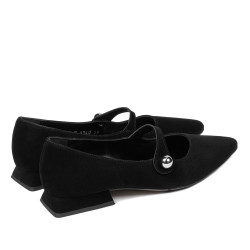 Balerinki damskie 1340 czarny welur