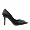 Eleganckie buty damskie 1339 czarny satynowy