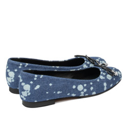 Damskie baleriny 1309 niebieskie jeans