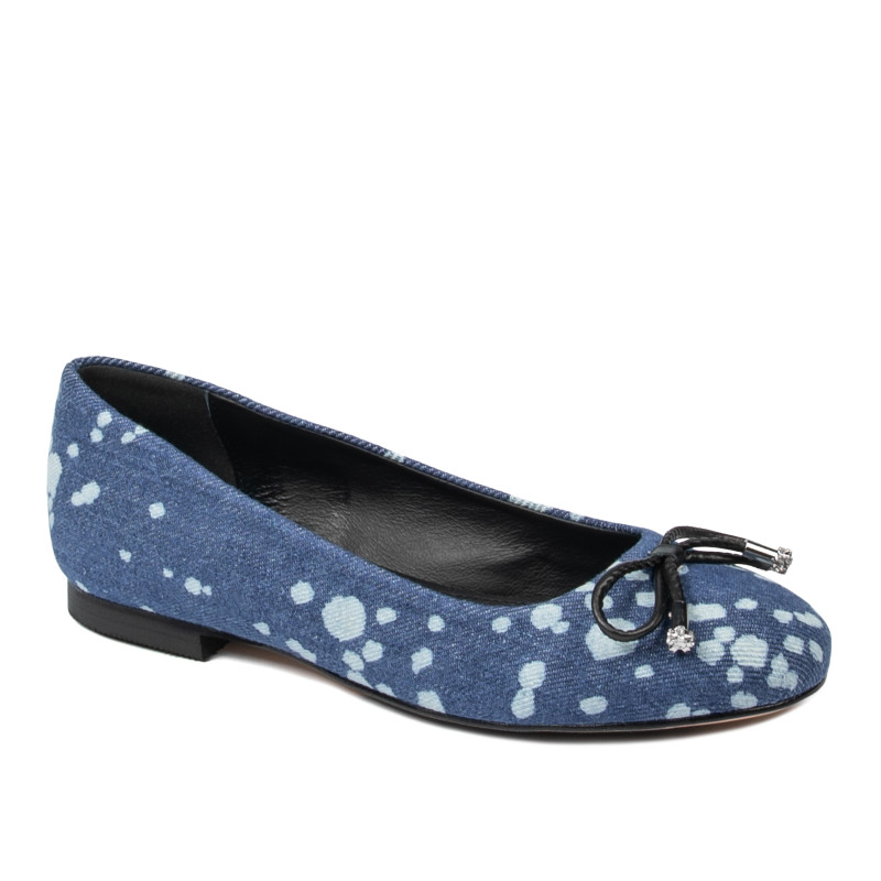 Damskie baleriny 1309 niebieskie jeans