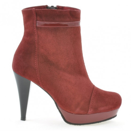 Damskie botki 1130 bordo antilopa