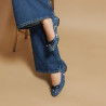 Damskie baleriny 1309 niebieskie jeans lifestyle