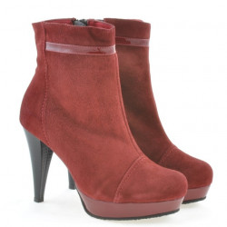 Damskie botki 1130 bordo antilopa