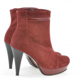 Damskie botki 1130 bordo antilopa