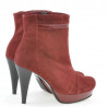 Damskie botki 1130 bordo antilopa