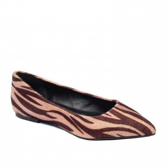 Baleriny damskie 1341 zebra camel
