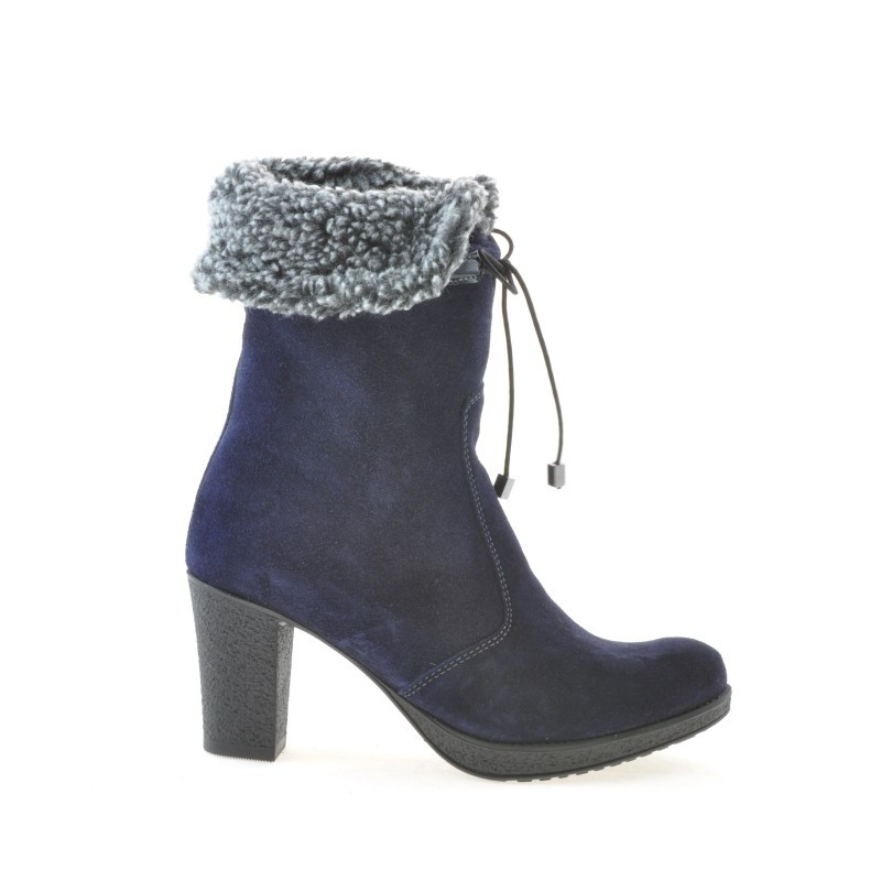 Damskie kozaki 3266 indygo welur