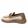 Buty casual damskie 6092 rafia beżowa kombinowana