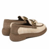 Buty casual damskie 6092 rafia beżowa kombinowana