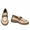 Buty casual damskie 6092 rafia beżowa kombinowana