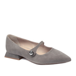Baleriny damskie 1340 welur piaskowy