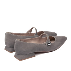 Baleriny damskie 1340 welur piaskowy