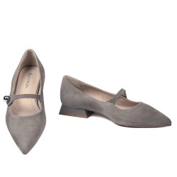 Baleriny damskie 1340 welur piaskowy