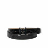 Pasek damski 41-1m croco lakierowany czarny