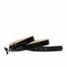 Pasek damski 41-1m croco lakierowany czarny